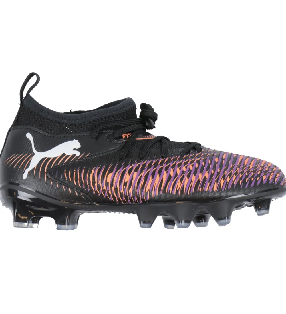 Fodboldstøvler - Kunst (Ag)|Fodboldstøvler - Græs (Fg)-Puma Fodboldstøvler - Future 8 Match FG/AG Jr - Sort/Hvid/Glowin