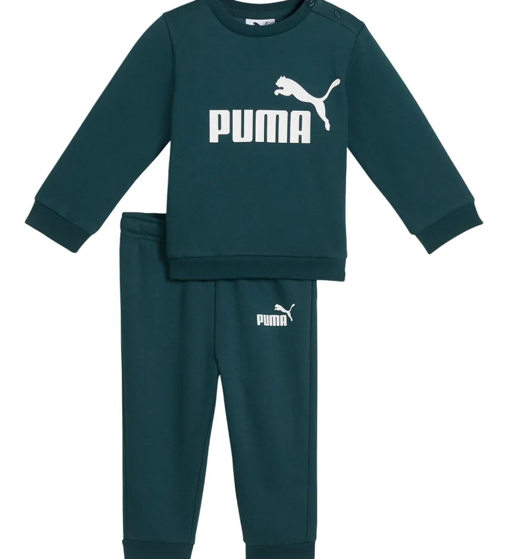 Puma Træningssæt|Træning Og Gymnastik*Sweatsæt - Minicats - Green Terrain m. Hvid