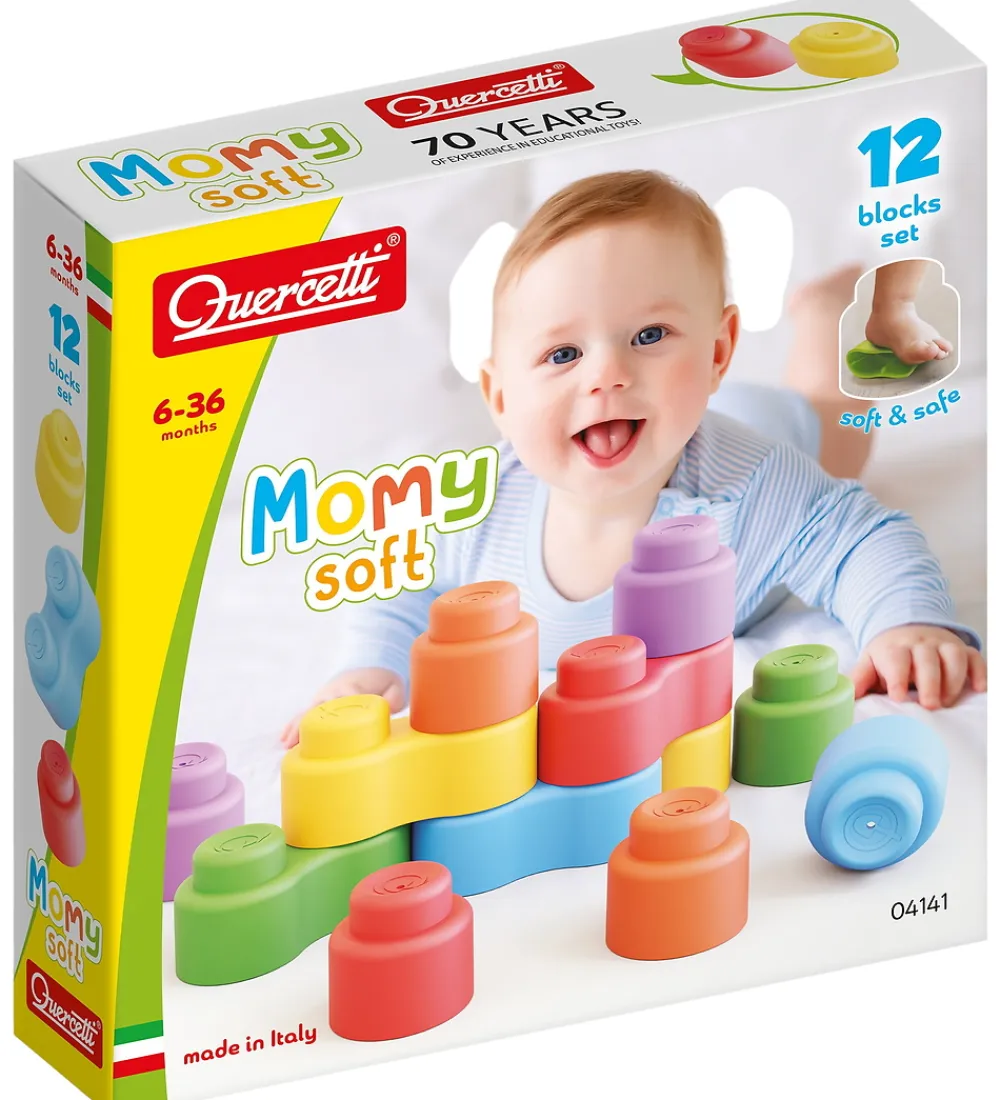 Quercetti Konstruktionslegetøj|Byg Og Klodser*Byggeklodser - 12 stk. - Momy Soft - 04141