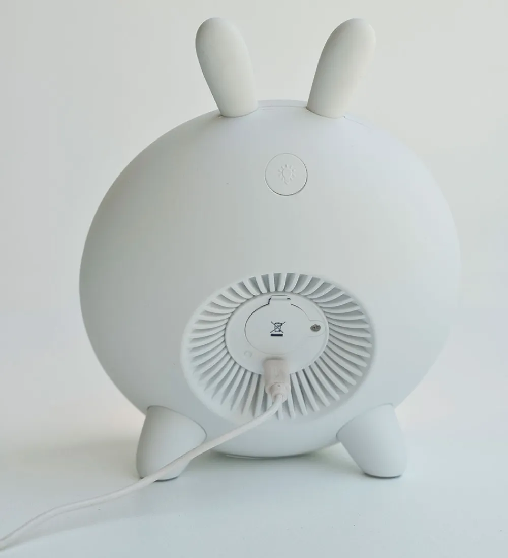Rabbit & Friends Natlamper|Lamper*Vækkeur m. Lys - Wake Up - 20x15x6 cm - Hvid
