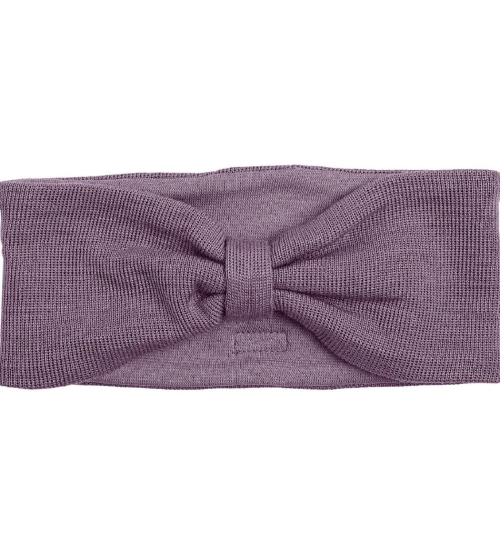 Racing Kids Pandebånd*Pandebånd - Uld/bomuld - Dusty Purple m. Sløjfe