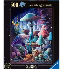 Puslespil-Ravensburger Puslespil - 500 Brikker - Moonlight Mushroom - Glow