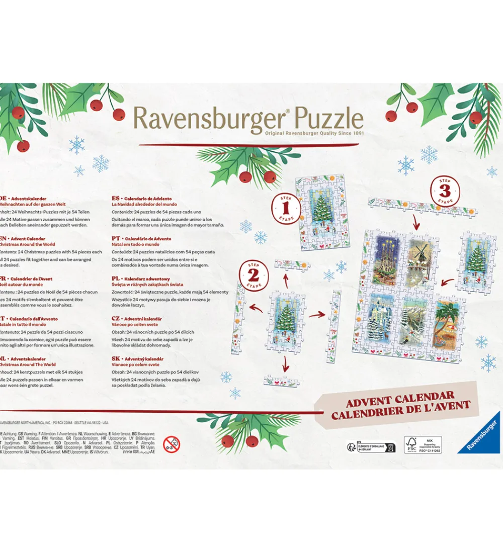 Puslespil|Julekalender-Ravensburger Puslespil - 24x54 Brikker - Julekalender - Christma