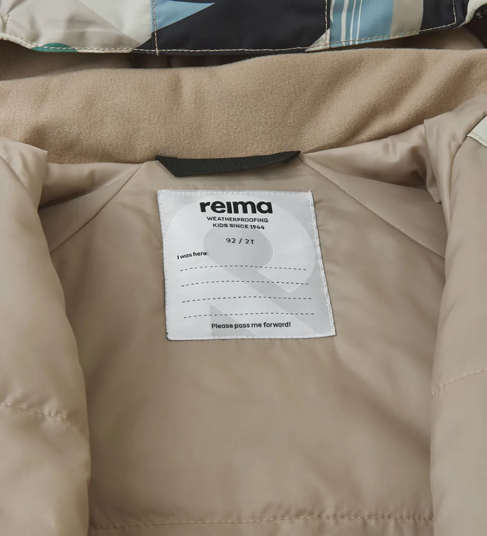 Flyverdragter-Reima Flyverdragt - Puhuri - Earthy Beige m. Print