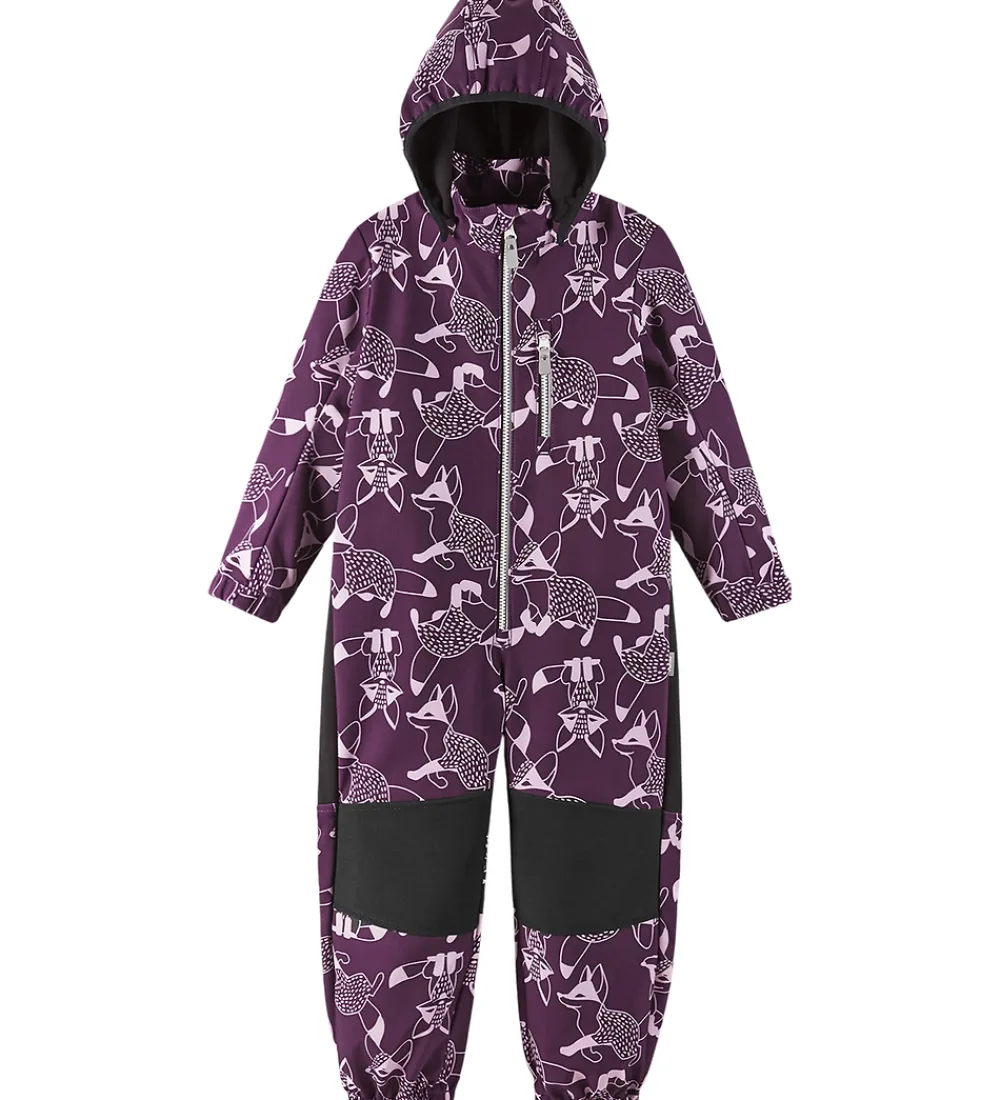 Softshell-Reima Softshelldragt m. Fleece - Nurmes - Lilla m. Ræve