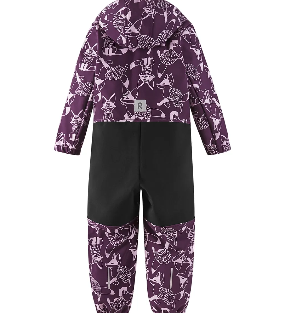 Softshell-Reima Softshelldragt m. Fleece - Nurmes - Lilla m. Ræve