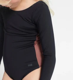 Gymnastiktøj-Rethinkit Gymnastikdragt - Frida - Midnight Blue m. Gammelrosa