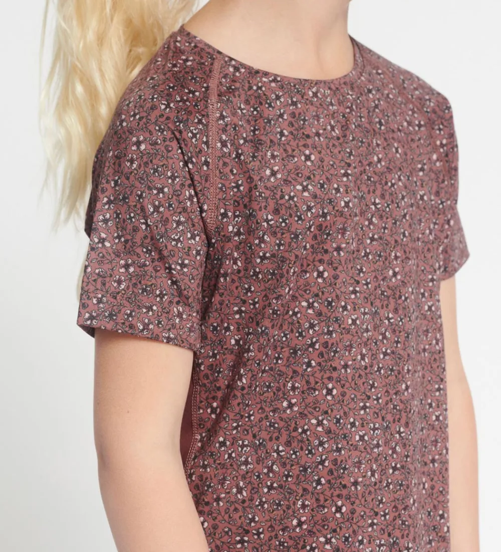 T-Shirts Og Toppe-Rethinkit T-shirt - Carla - Rose Brown Flowers