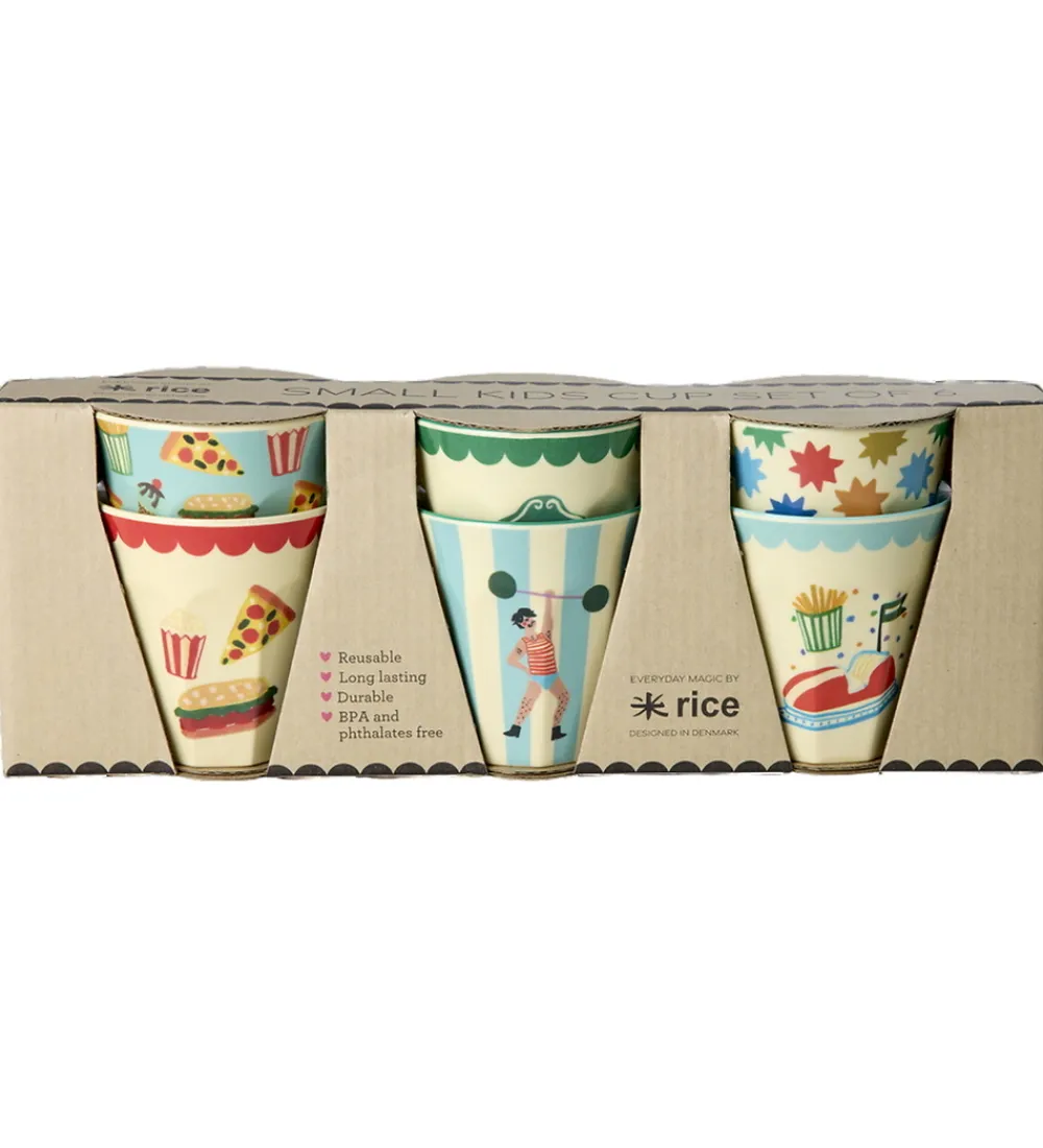 Kop Og Tudekop-Rice Kopper - Melamin - 6 stk. - 160 ml - Mint Fun Fair