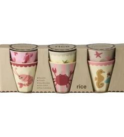 Rice Kop Og Tudekop*Kopper - Melamin - 6 stk. - 160 ml - Coral Ocean