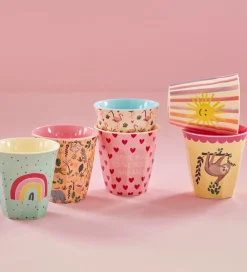 Kop Og Tudekop-Rice Kopper - Melamin - 6 stk. - 250 ml - Pink/Funky Prints