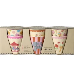 Rice Kop Og Tudekop*Kopper - Melamin - 6 stk. - 160 ml - Pink Fun Fair