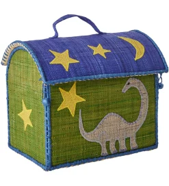 Kurve-Rice Opbevaringskurv - Ekstra Lille Raffia Hus - 24x17x22 cm - G
