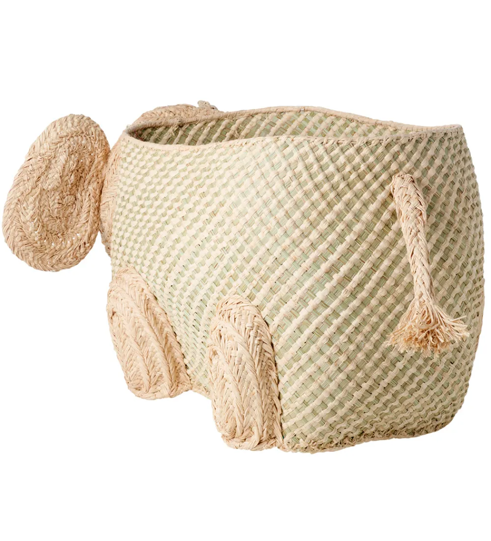 Rice Kurve*Opbevaringskurv - Raffia/Søgræs - Stor Elefant - Natur