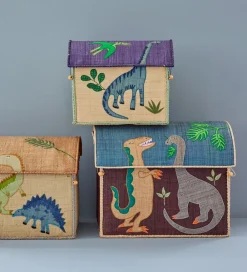 Rice Kurve*Opbevaringskurve - Raffia - 3 stk. - 52/45/37 cm - Dinosaur