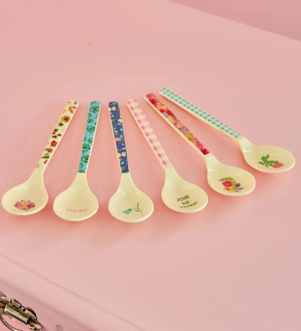 Børnebestik|Babyskeer-Rice Ske - Melamin - Tea - Pink/Check It Out