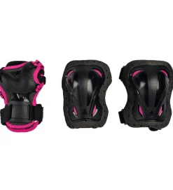 Rulleskøjter|Rulleskøjter-Rollerblade Beskyttelsessæt - Skate Gear Jr - Sort m. Pink