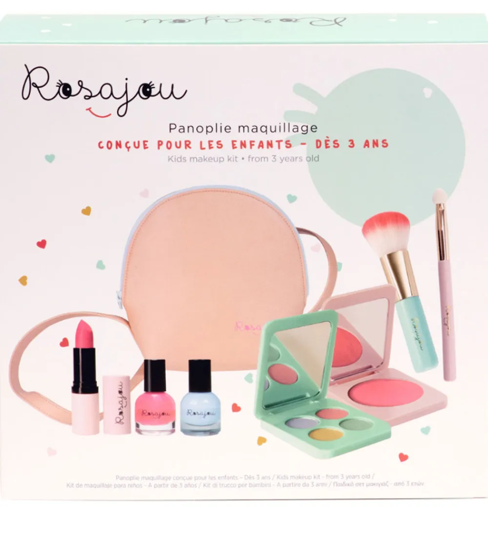 Sminke|Neglelak-Rosajou Sminkesæt - Blush/Læbestift/Neglelak m.m. - 9 Dele