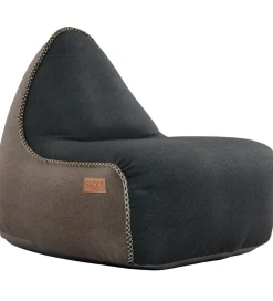 Sækkestole|Stole-SACKit Sækkestol - Canvas Lounge Chair - 96x80x70 cm - Sort/Brun