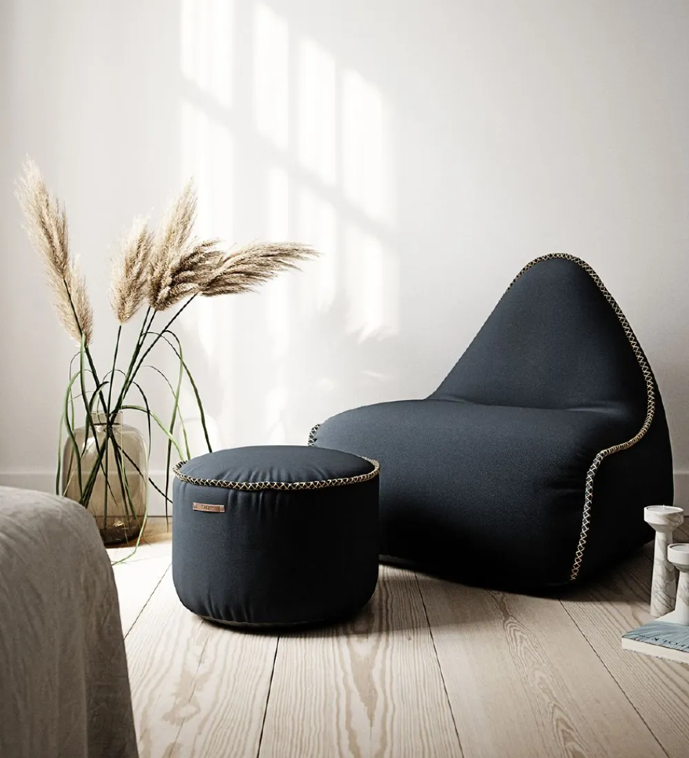 Sækkestole|Stole-SACKit Sækkestol - Cura Lounge Chair - 96x80x70 cm - Sort