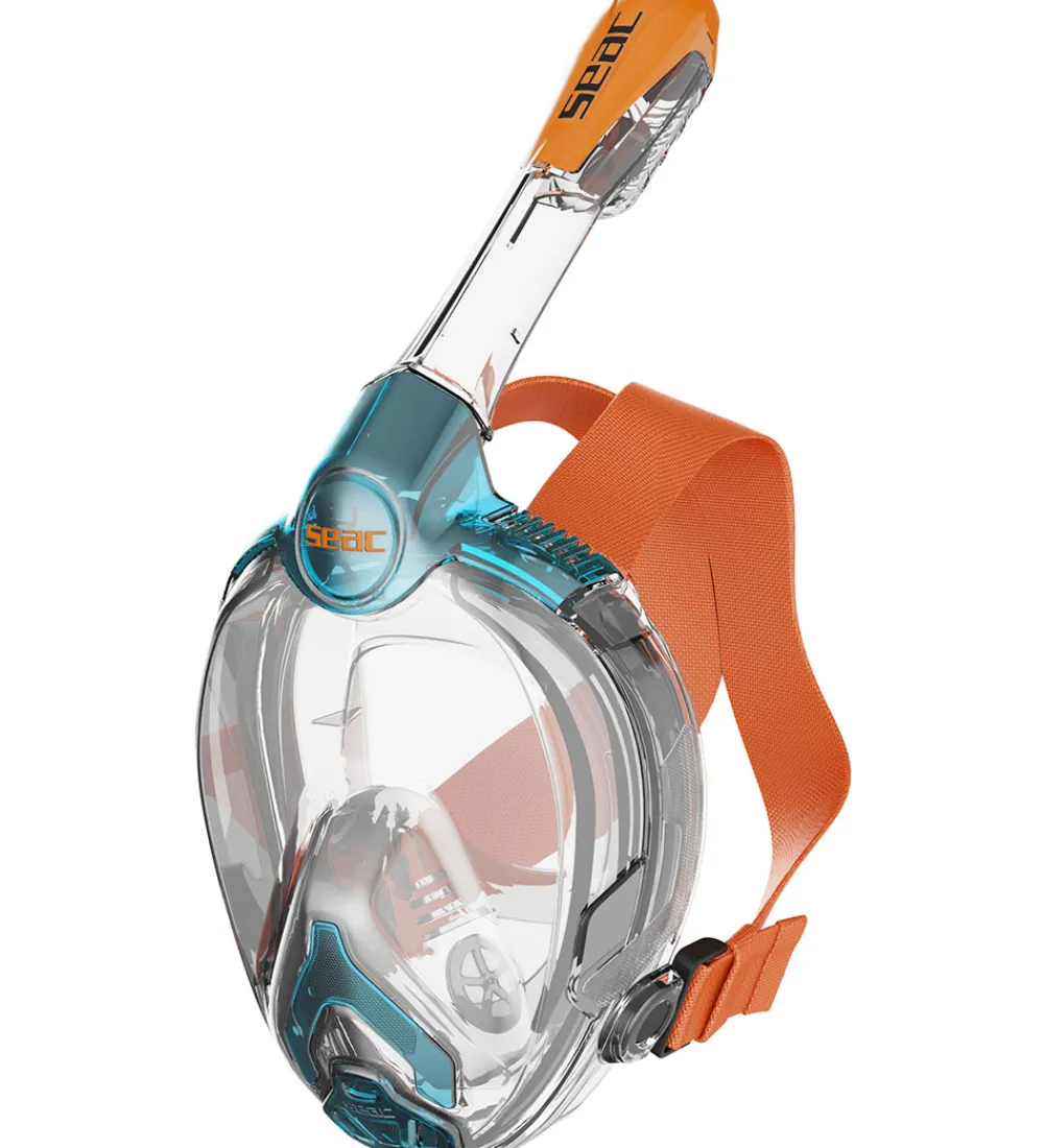 Dykkermasker|Snorkling-Seac Snorkelmaske - Libera Junior - Aquamarina/Orange