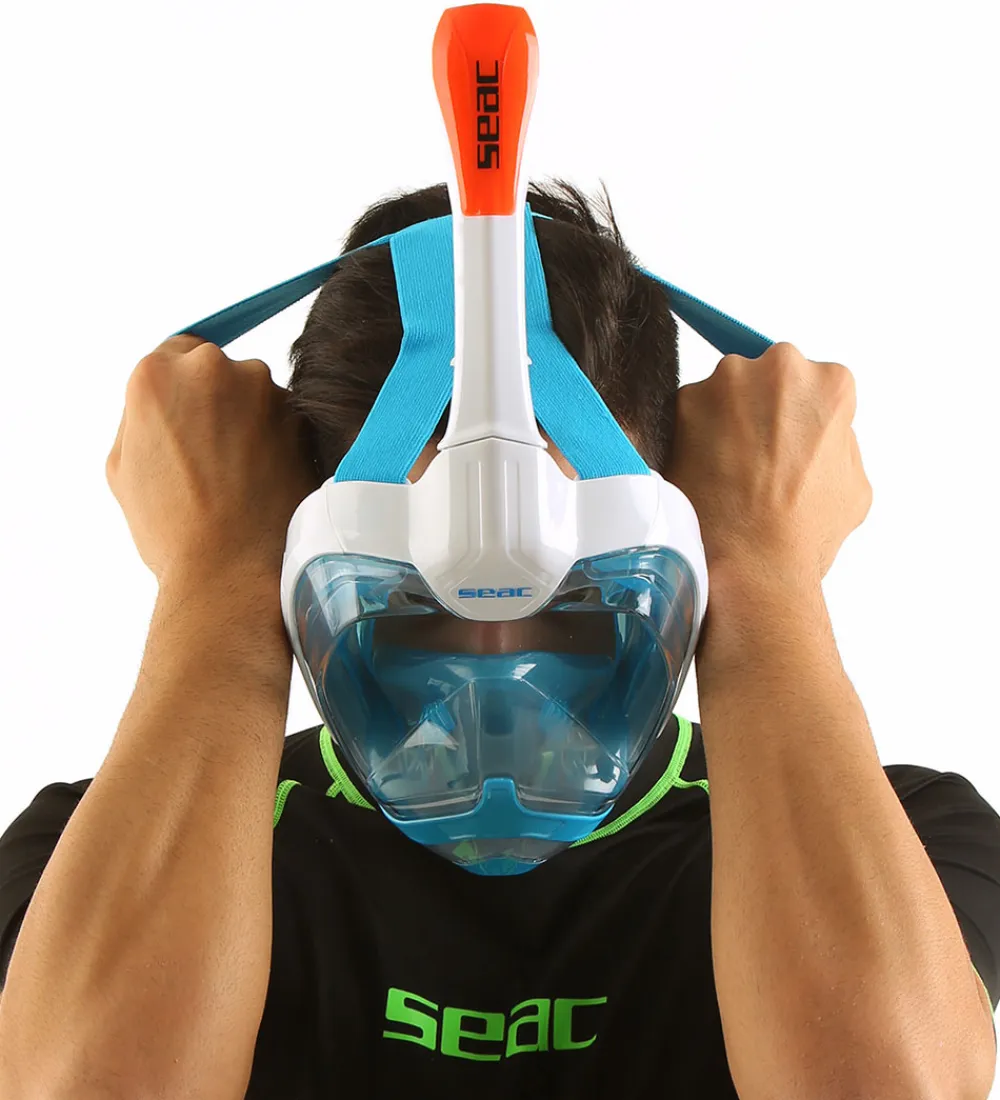 Dykkermasker|Snorkling-Seac Snorkelmaske - Magica L/XL - Hvid/Orange