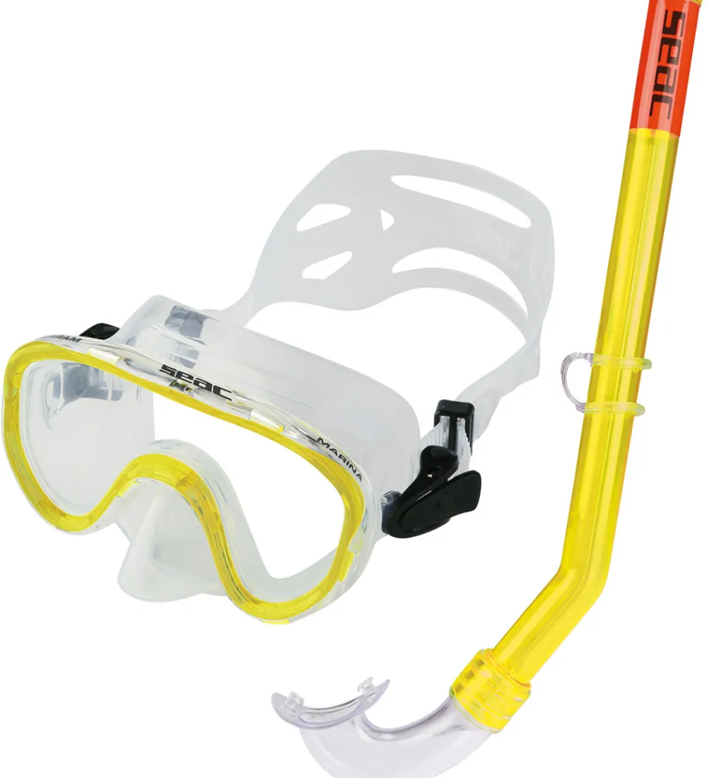 Dykkermasker|Snorkling-Seac Snorkelsæt - Marina - Gul