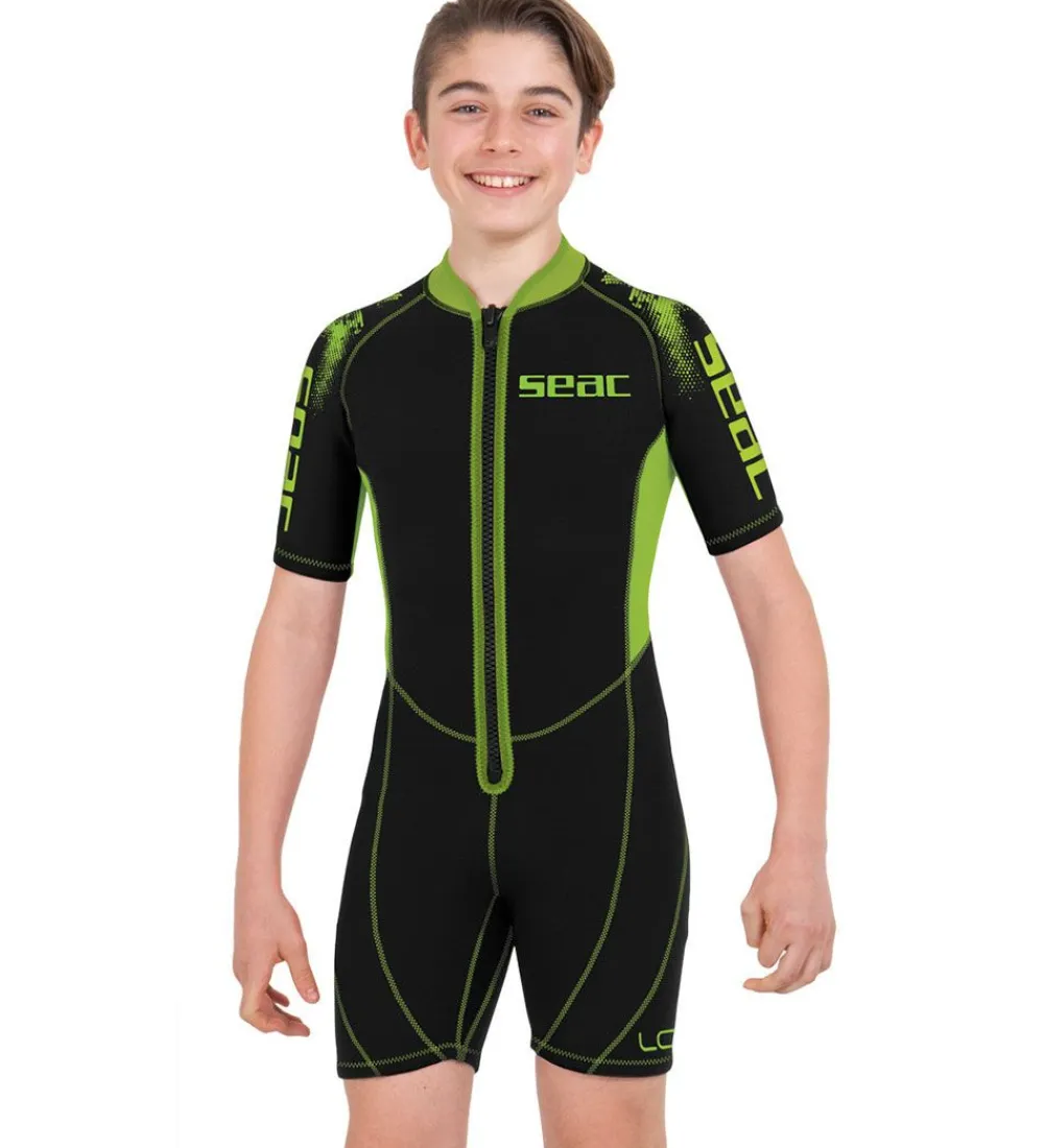 Våddragter|Snorkling-Seac Våddragt - Look Shorty Kid 2,5 mm - Sort/Lime