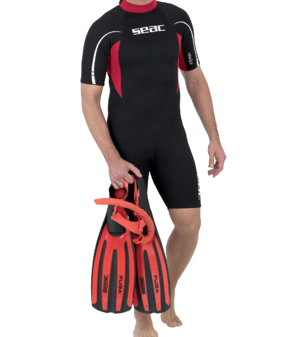 Seac Våddragter|Snorkling*Våddragt - Relax Shorty Man 2,2 mm - Sort/Rød