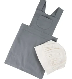 Forklæder-Sebra Forklæde m. Kokkehue - Elephant Grey/Classic White