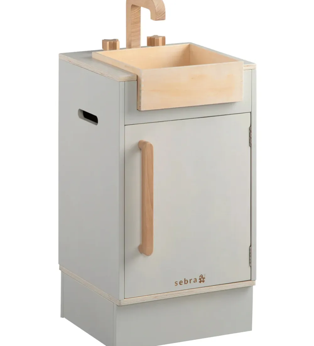 Legekøkken Og Legemøbel-Sebra Legekøkken - Vaskeskab - Træ - Seabreeze Beige
