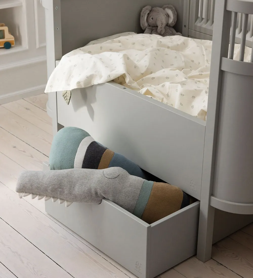 Pyntepuder-Sebra Pude - Strikket - 190 cm - Sleepy Croc - Dusty Blue Mix