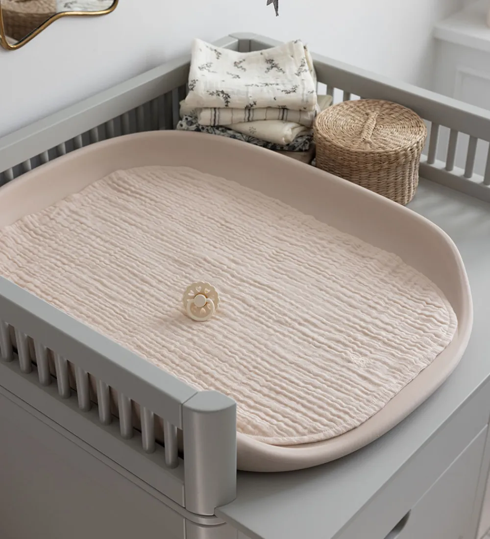 Sebra Pusletid|Puslepuder Og -Underlag*Pusleunderlag - 2-pak - Musselin - Birchbark Rose