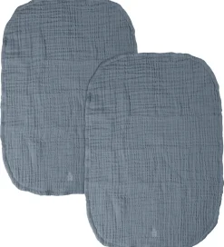 Pusletid|Puslepuder Og -Underlag-Sebra Pusleunderlag - 2-pak - Musselin - Forest Lake Blue