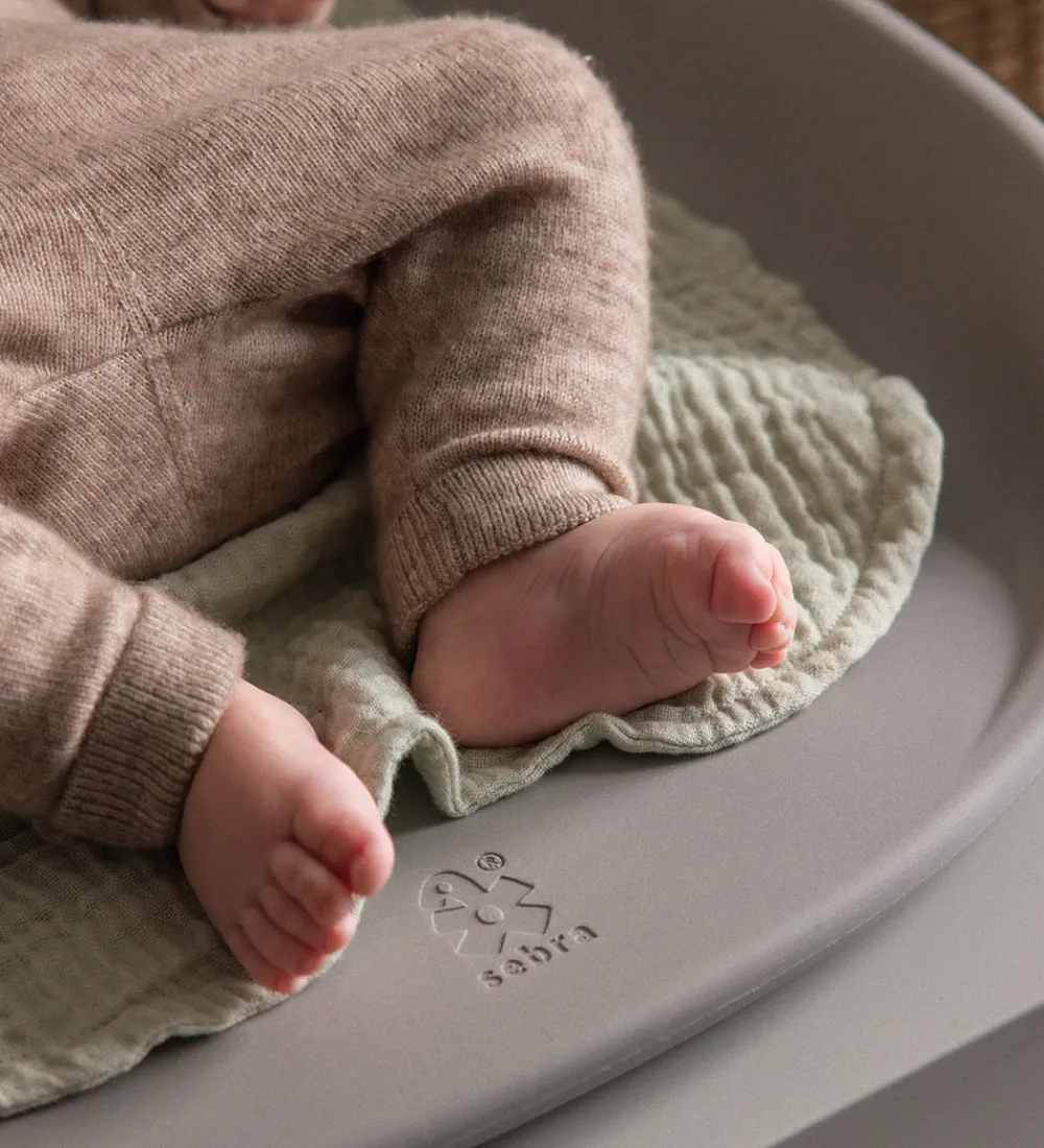 Sebra Pusletid|Puslepuder Og -Underlag*Pusleunderlag - 2-pak - Musselin - Mist Green