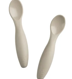 Sebra Børnebestik|Babyskeer*Skeer - 2-pak - Silikone - Jetty Beige