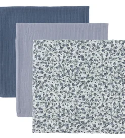 Stofbleer|Pusletid-Sebra Stofbleer - 3-pak - 75x75 cm - Blue Olive/Forest lake Blue