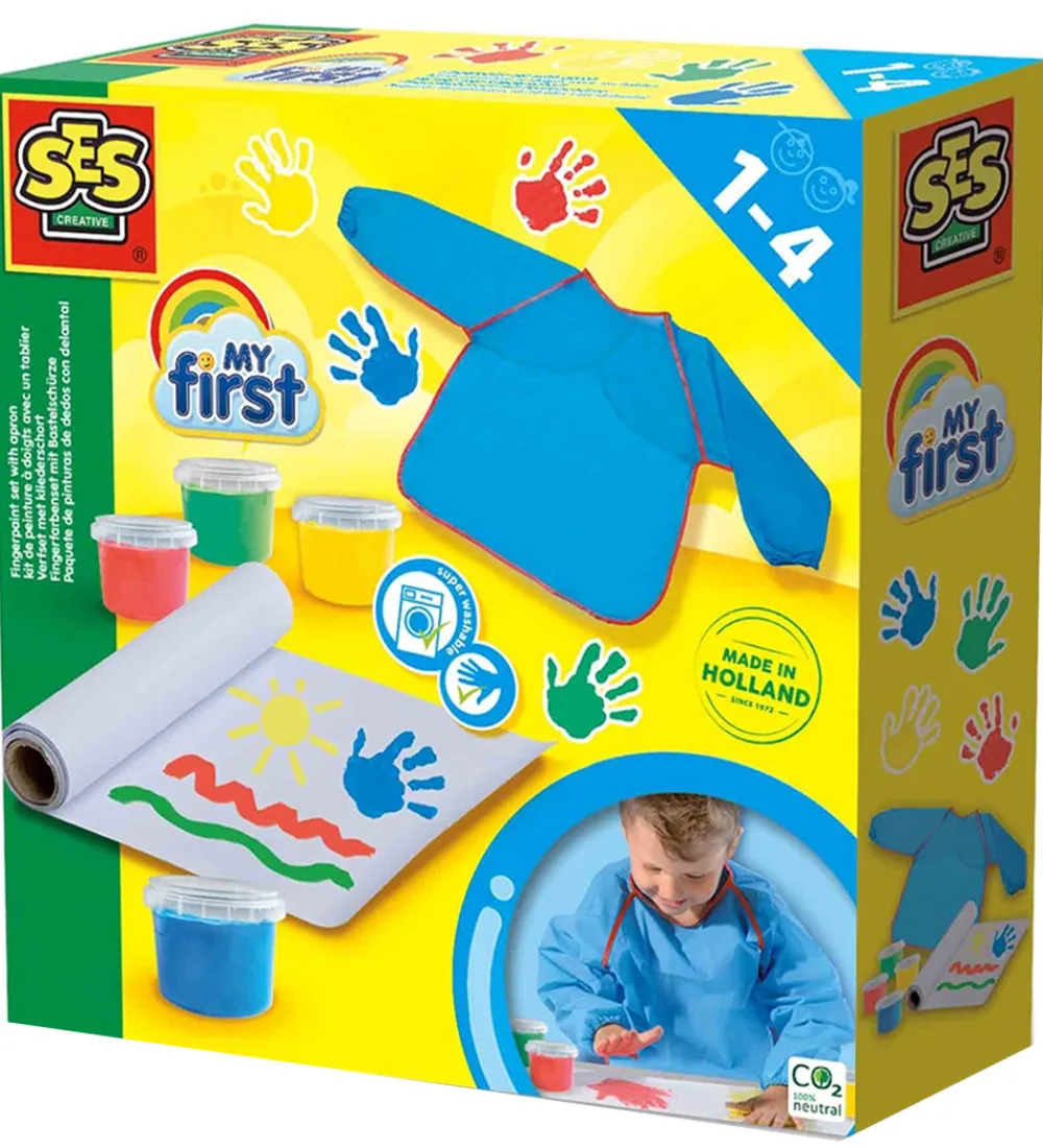 Maling-SES Creative - Min Første Fingermaling m. Forklæde