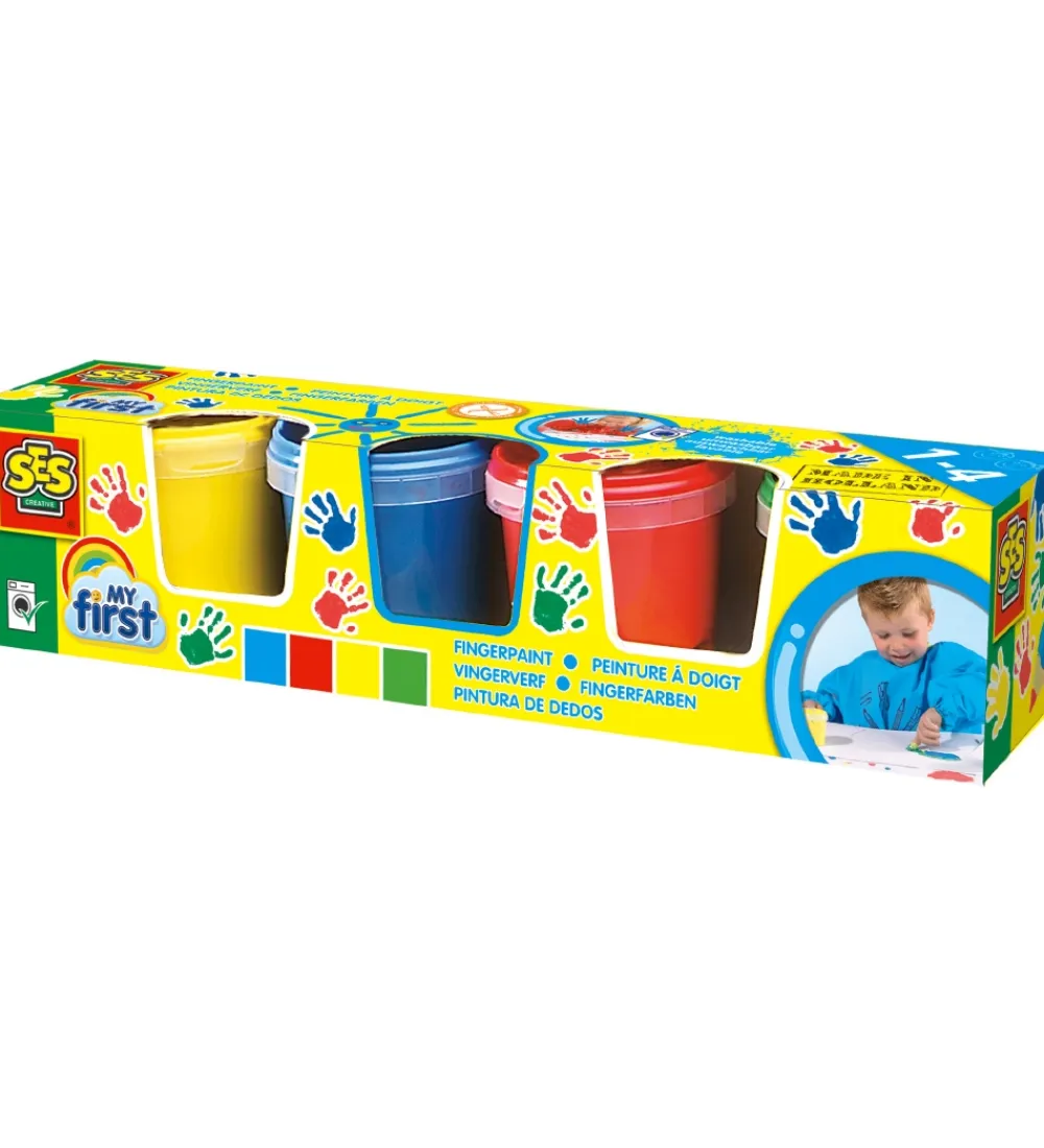 SES Creative Maling*Fingermaling - Min Første Sæt - 4 farver