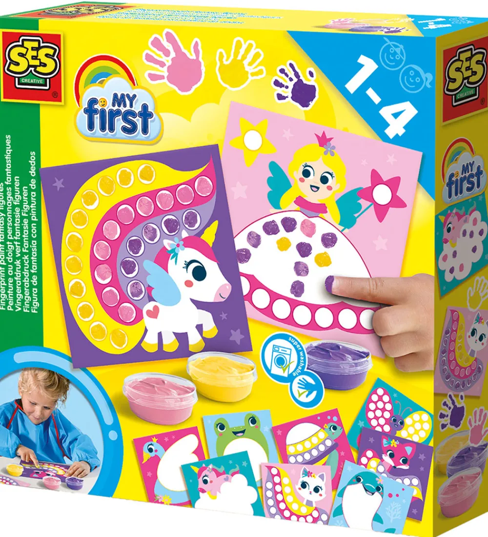 Maling|Kreasæt-SES Creative Fingermaling - Min Første - Fantasi figurer