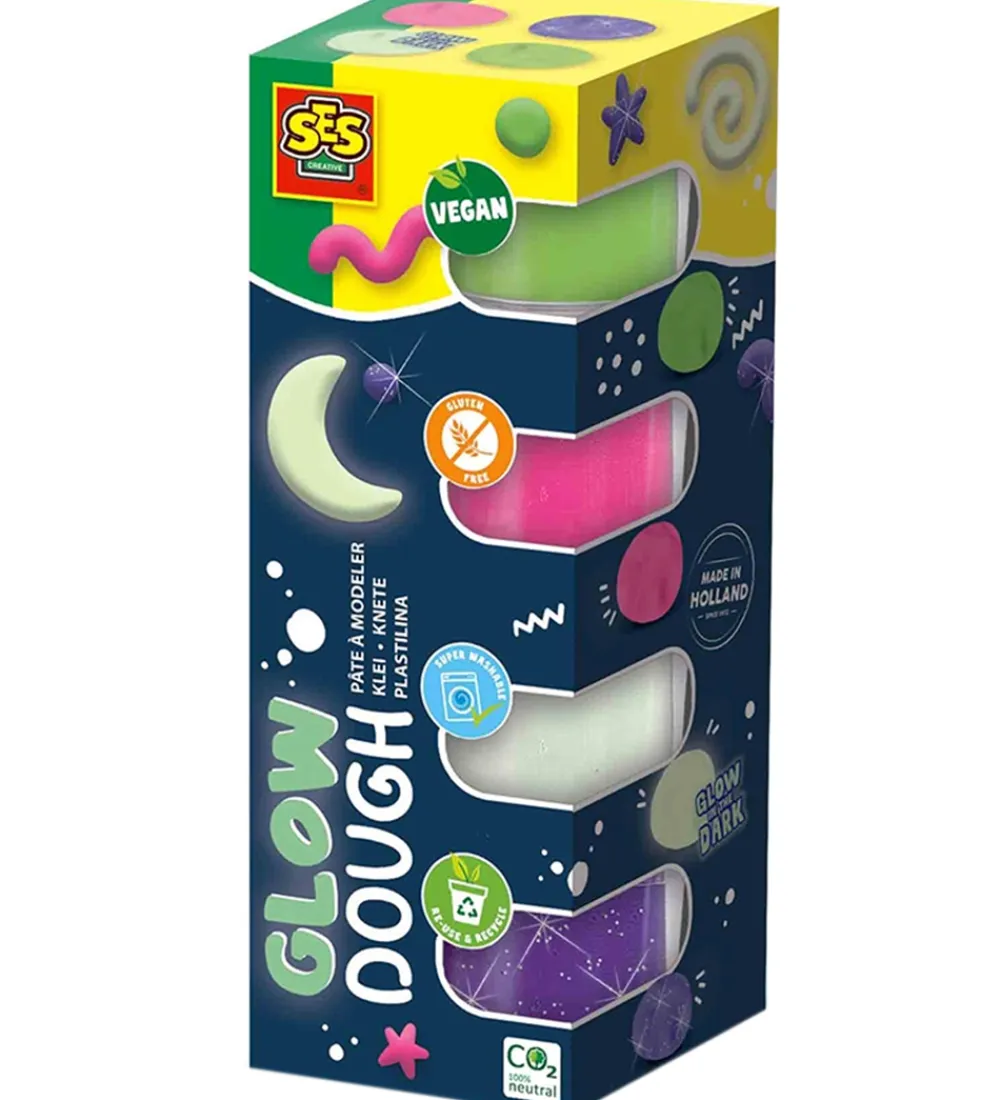 Modellervoks-SES Creative Modellervoks - 4x90g - Silkeblød Selvlysende