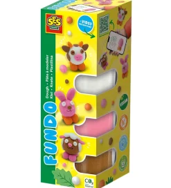 SES Creative Modellervoks*Modellervoks - 3x90gr/1x40g - FunDo Bondegårdsdyr