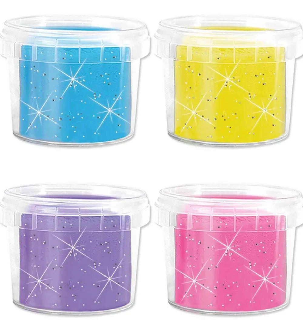 SES Creative Modellervoks*Modellervoks - 4x90gr - Silkeblød Glitter
