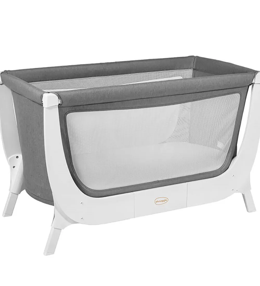 Senge-Shnuggle Barneseng - Ombygningssæt - 125x66 cm - Stone Grey/Hvid