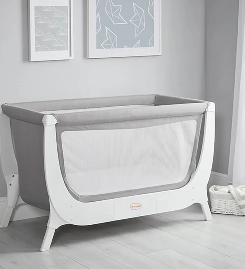 Senge-Shnuggle Barneseng - Ombygningssæt - 125x66 cm - Stone Grey/Hvid