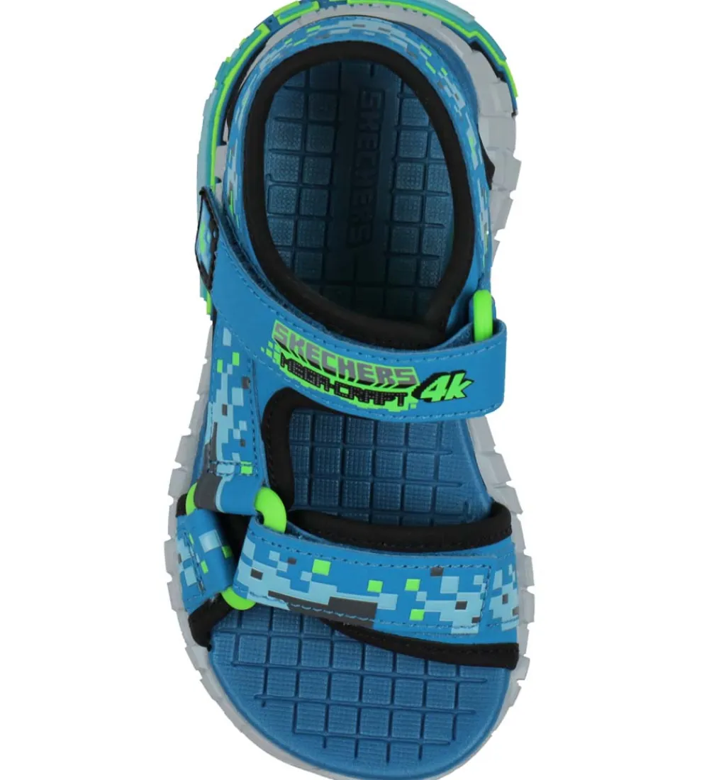 Sandaler-Skechers Sandaler - Mega Splash 4K - Sort/Blå/Grøn
