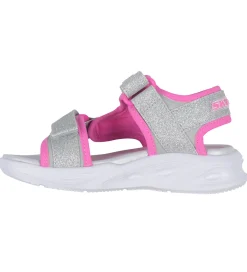 Skechers Blinkesko*Sandaler m. Lys - Sola Glow - Silver/Hot Pink