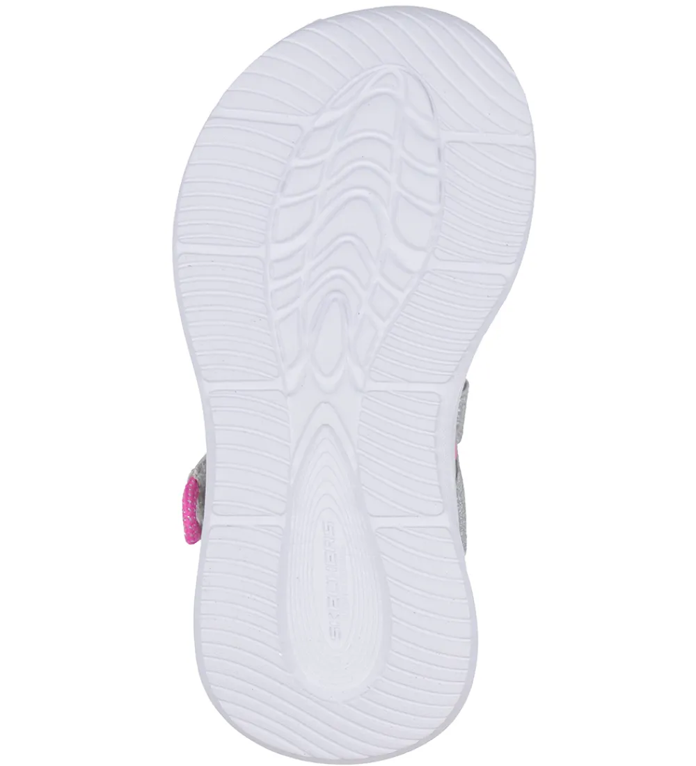 Skechers Blinkesko*Sandaler m. Lys - Sola Glow - Silver/Hot Pink