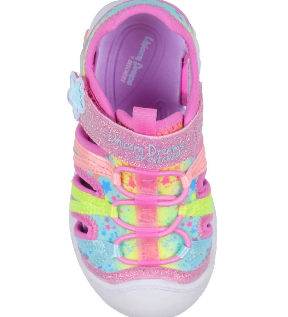 Skechers Blinkesko*Sandaler m. Lys - Unicorn Dreams Explorer - Pink/Multi
