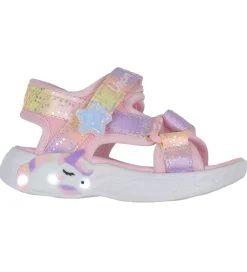 Blinkesko-Skechers Sandaler m. Lys - Unicorn Dreams - Light Pink Multi